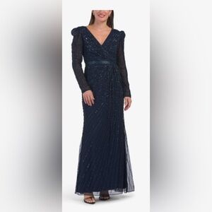 Mac Duggal Midnight Blue Maxi Dress